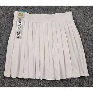 Indero Court White Pleated Tennis Pickleball Skort Skirt Shorts L Activewear NWT